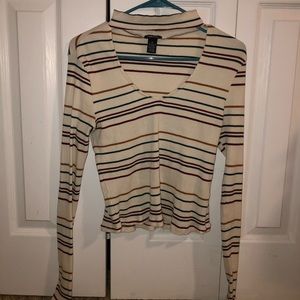 Cropped long sleeve with mock choker